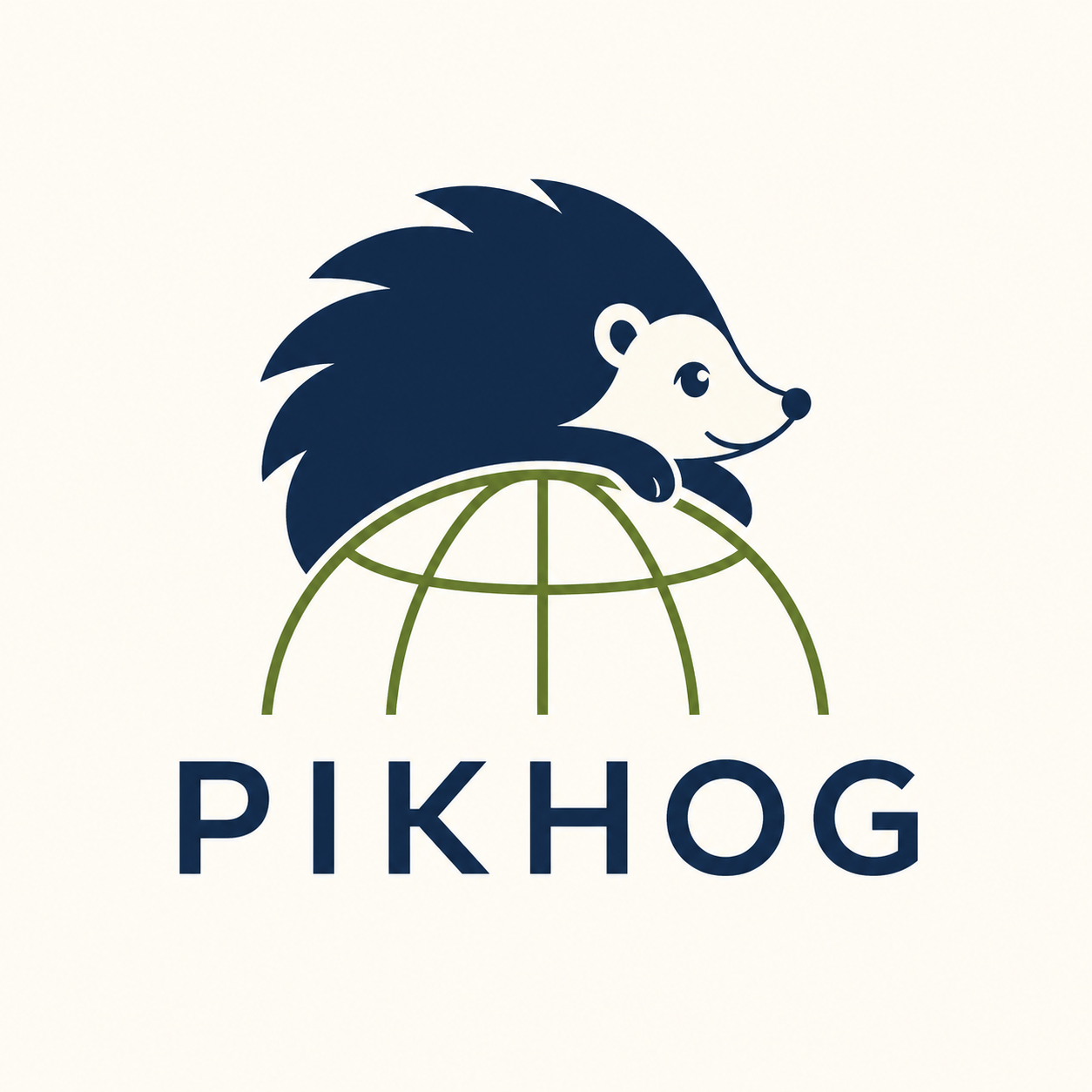Logo PIKHOG : un hérisson sur un globe